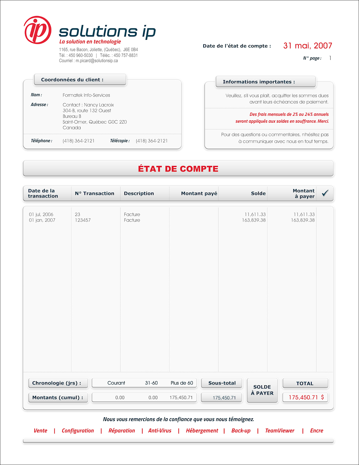 MODÈLE TE.1 | TECHNOLOGIE | ÉTAT DE COMPTE | FORMAT B.2 - Création Et ...