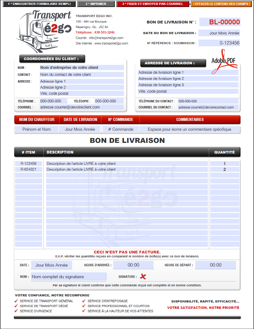 Bon De Livraison - Pdf Dynamique Interactif - Creation Et Programmation De Formulaires - Sage 50 - Simple Comptable